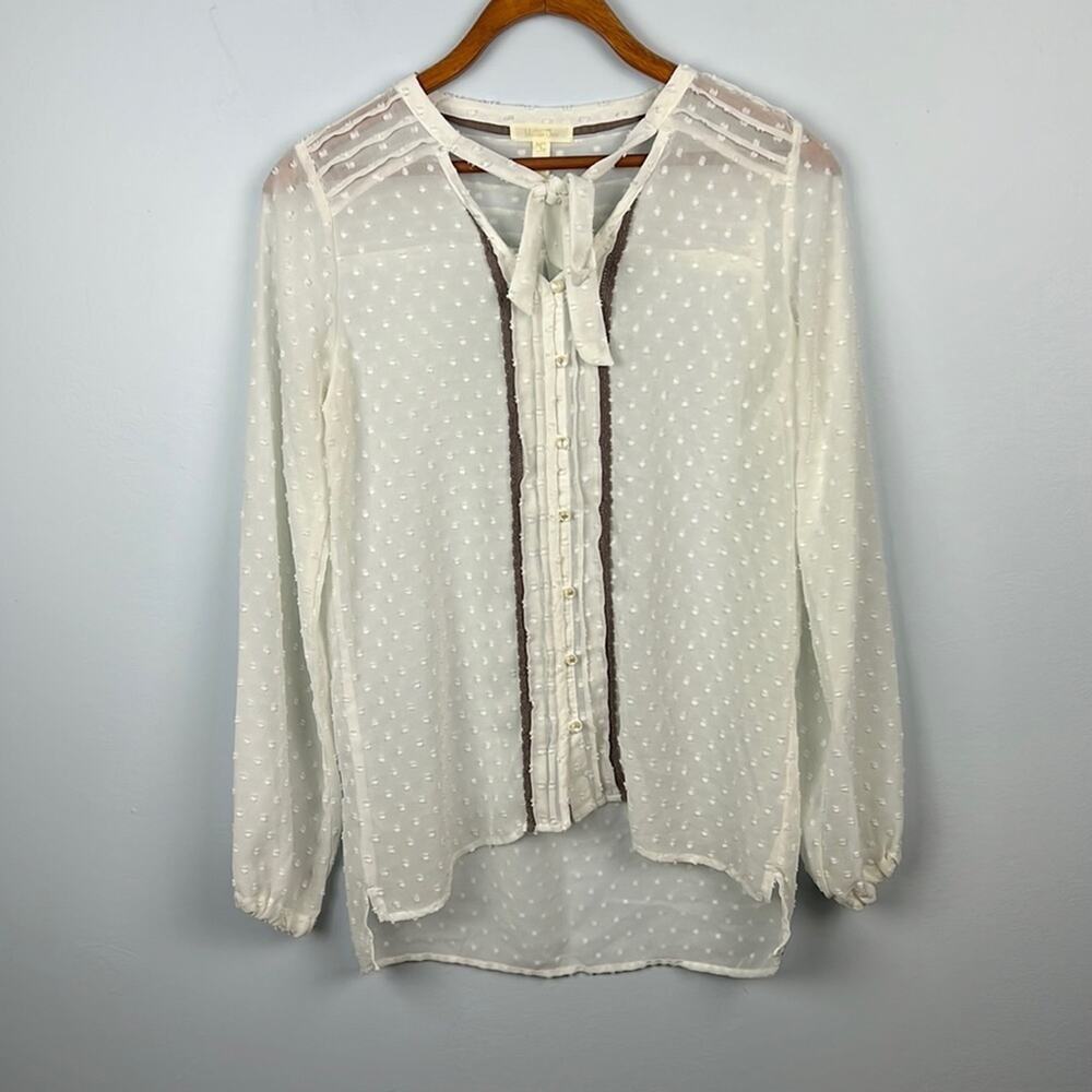 Matilda Jane women’s small sheer swiss dot blouse